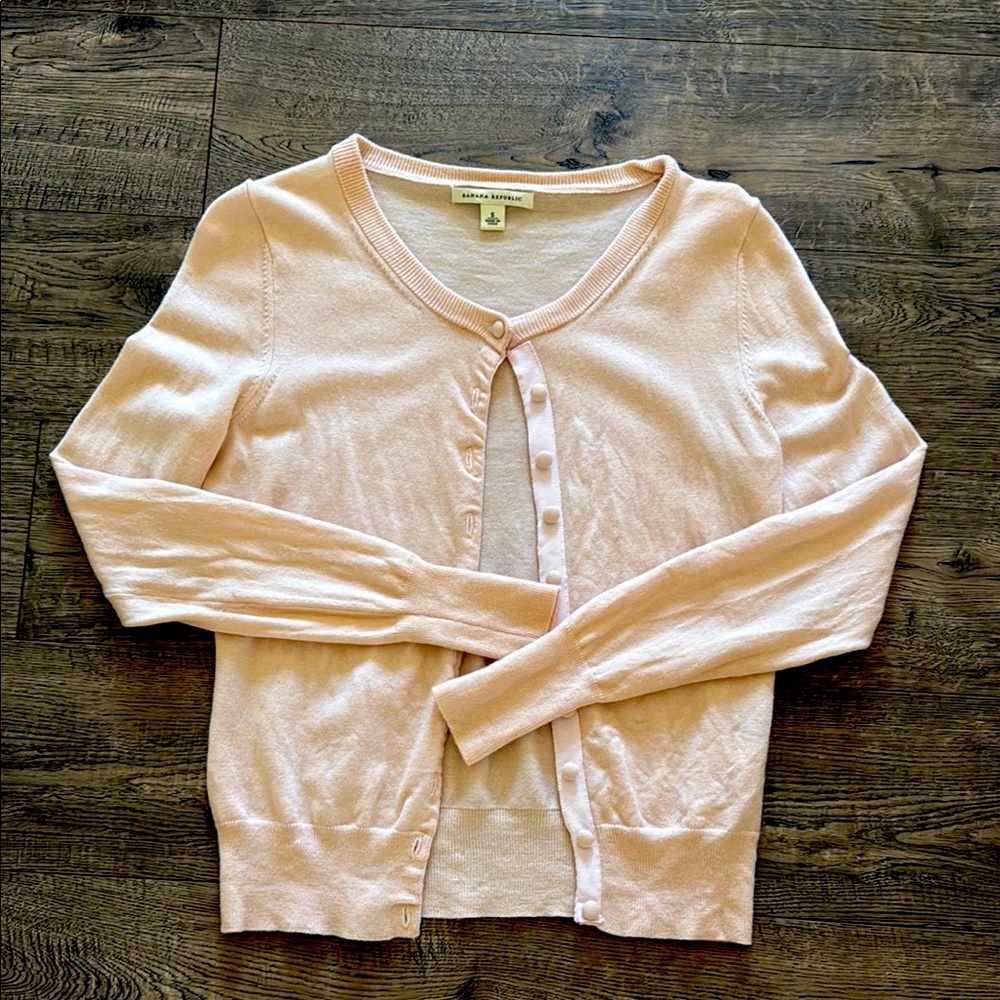 Women's Pink Cardigan Wool Sweater